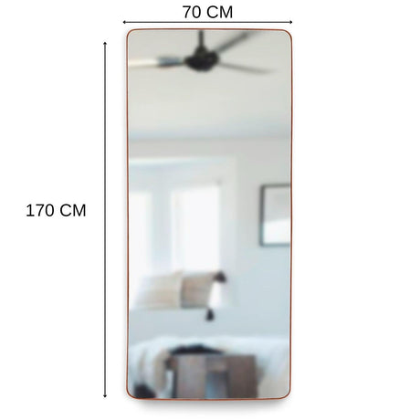 Espejo de Piso Tanger Cobre 70x170cm Rectangular con Marco Metálico - Espejos Decorativos | Bylmo