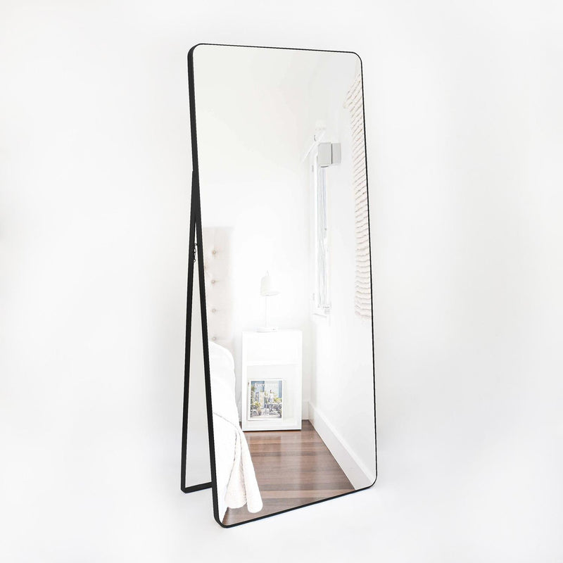Espejo de Piso Tánger Rectangular 80 cm Negro Decorativo