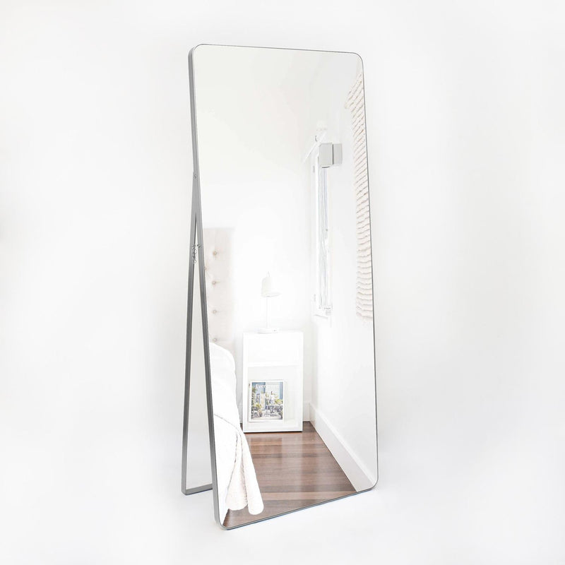 Espejo de Piso Tánger Rectangular 80 cm Plata Decorativo