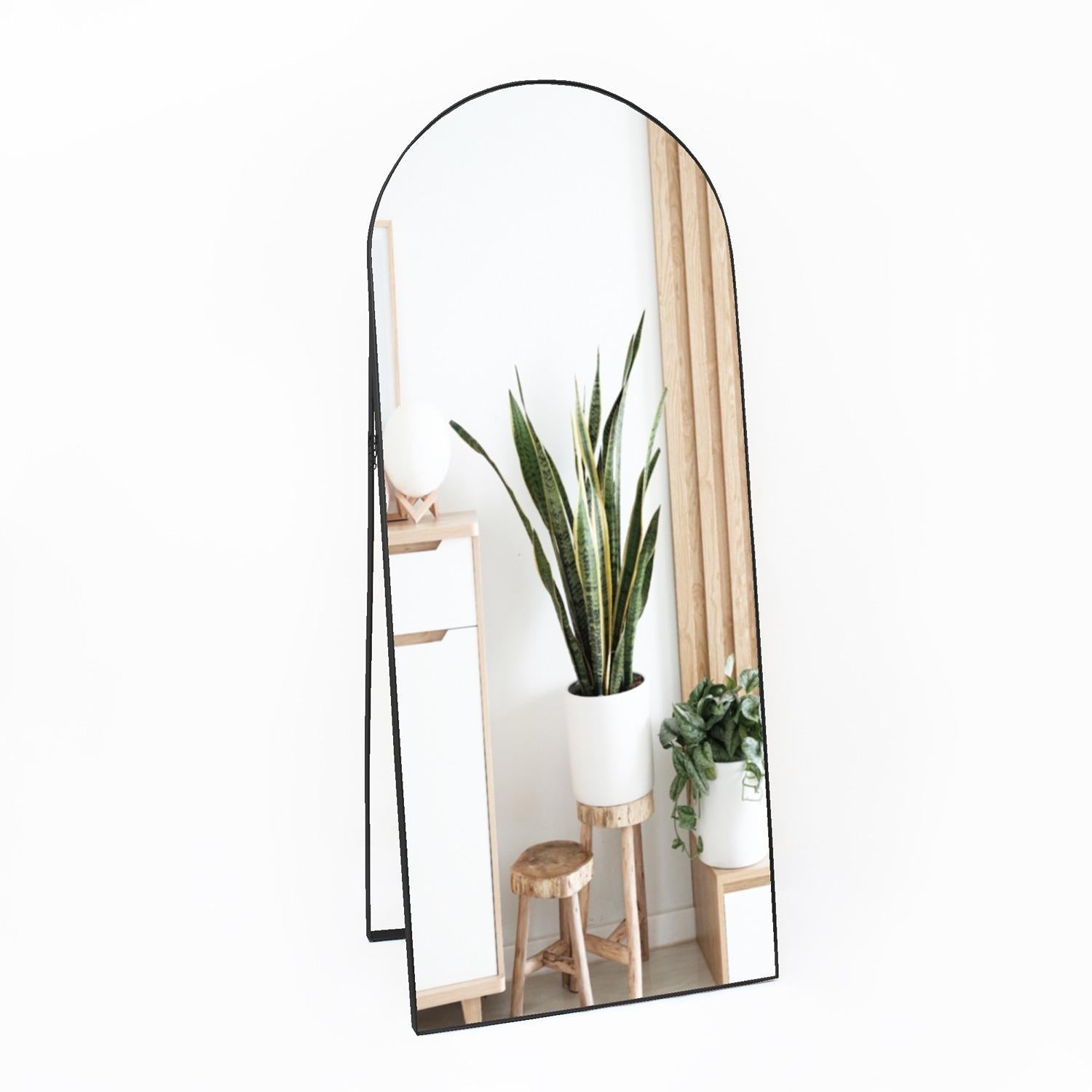 Espejo de Piso Zanzibar Negro 60x160cm Arco Superior con Marco Metálico - Espejos Decorativos | Bylmo