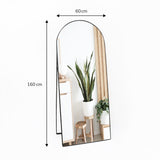 Espejo de Piso Zanzibar Negro 60x160cm Arco Superior con Marco Metálico - Espejos Decorativos | Bylmo