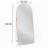 Espejo de Piso Zanzibar Dorado 80x180cm Arco Superior con Marco Metálico - Espejos Decorativos | Bylmo