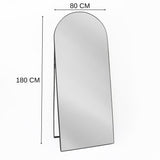 Espejo de Piso Zanzibar Negro 80x180cm Arco Superior con Marco Metálico - Espejos Decorativos | Bylmo