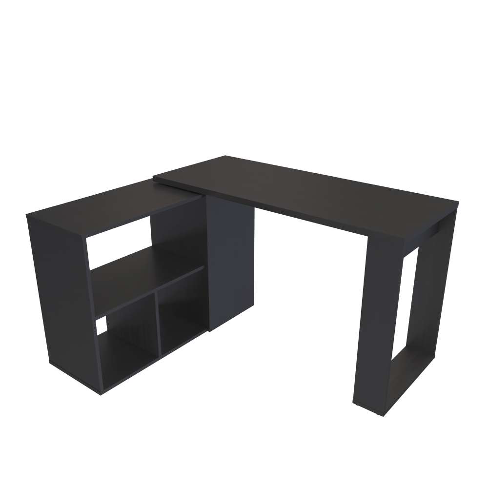 Escritorio en L Quadratta Wengue 126 cm Transformable con Entrepaños - Escritorios y Archivadores | Bylmo