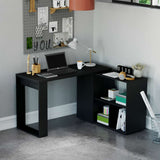 Escritorio en L Quadratta Wengue 126 cm Transformable con Entrepaños - Escritorios y Archivadores | Bylmo