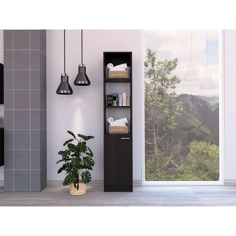 Estanteria para Baño Malaga Wengue 33.1x162.1cm sin Cajones y con Tres Entrepaños - Gabinetes | Bylmo