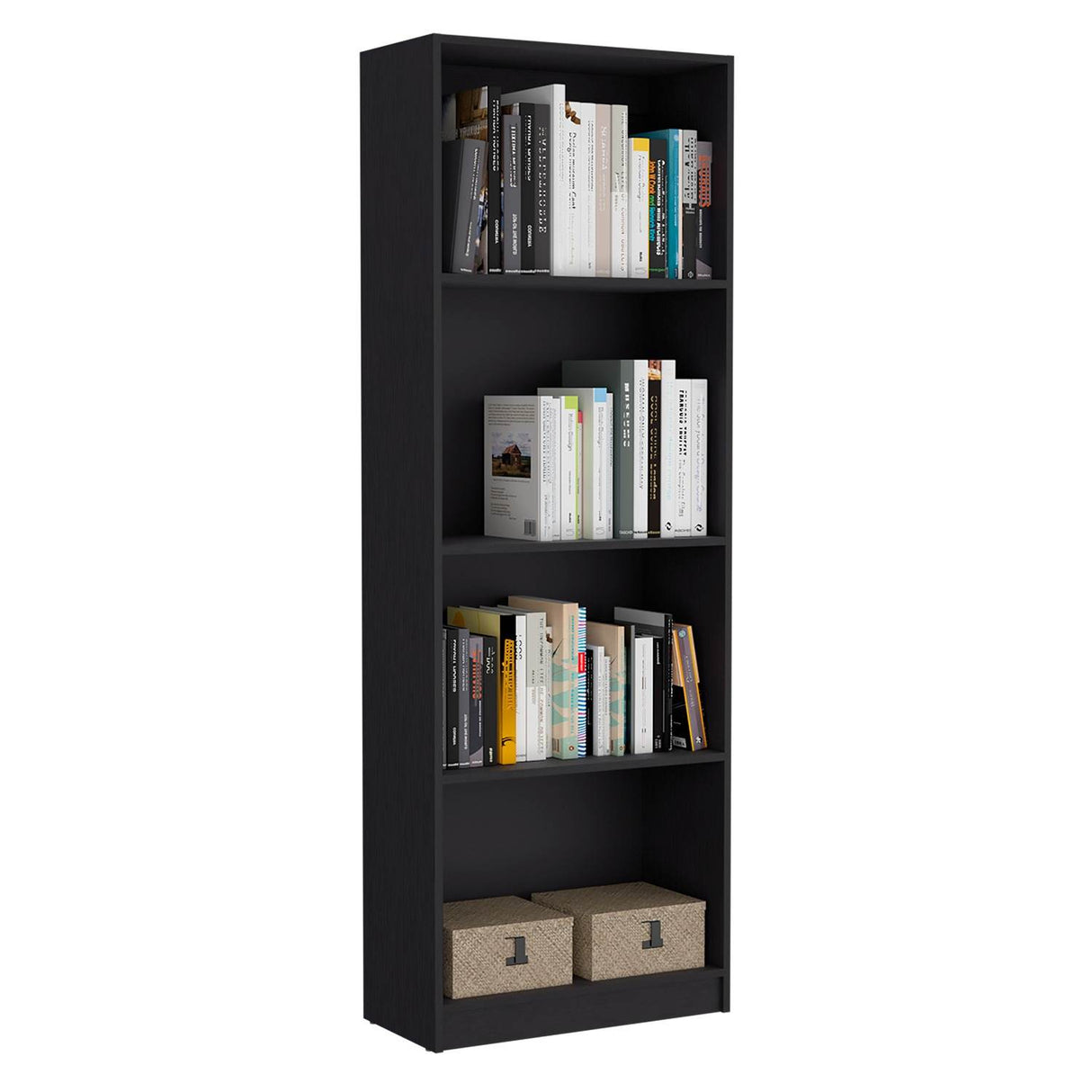 Estantería Home Wengue 63x181cm con Cuatro Compartimientos - Bibliotecas y Estanterías | Bylmo
