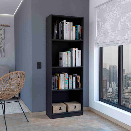 Estantería Home Wengue 63x181cm con Cuatro Compartimientos - Bibliotecas y Estanterías | Bylmo