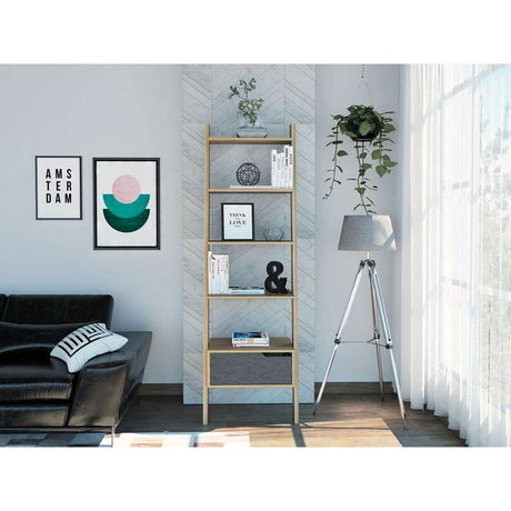 Biblioteca Escalera Mónaco Duna 56 cm con Cajón y Entrepaños - Bibliotecas | Bylmo