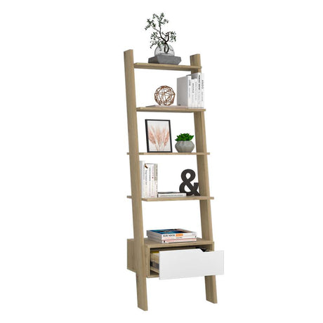 Biblioteca Escalera Oslo Duna 56 cm con Cajón y Entrepaños - Bibliotecas | Bylmo