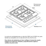 Estufa de Empotrar Challenger Acero 59x51cm de Cuatro Quemadores - Electrodomesticos | Bylmo