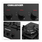 Estufa de Empotrar Challenger Negro 100x43cm de Cuatro Quemadores - Electrodomesticos | Bylmo