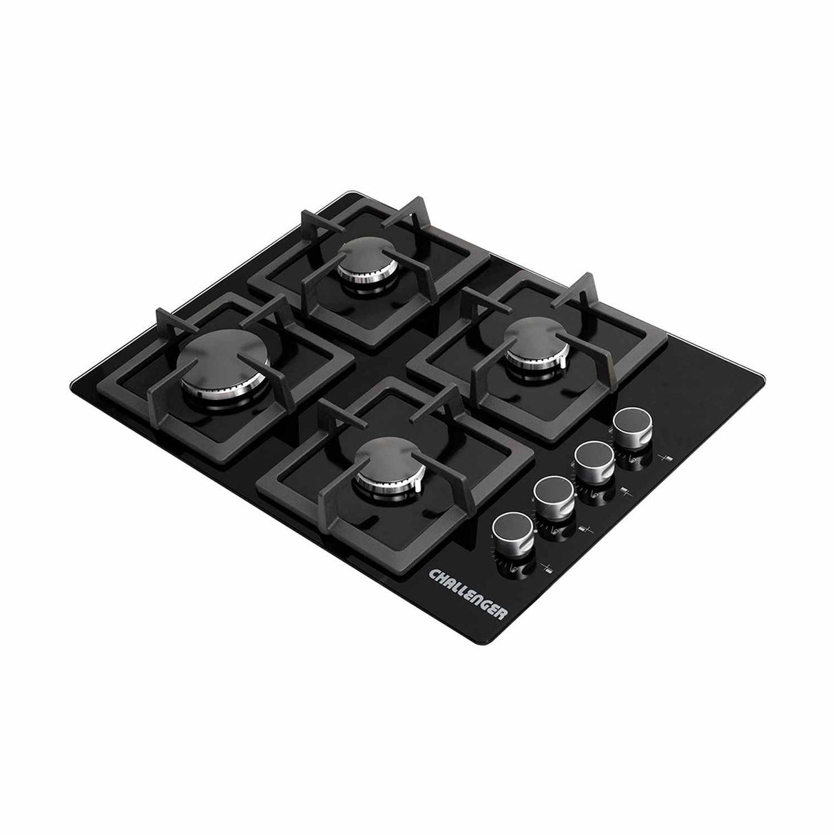 Estufa de Empotrar Challenger Negro 60x45cm de Cuatro Quemadores - Electrodomesticos | Bylmo