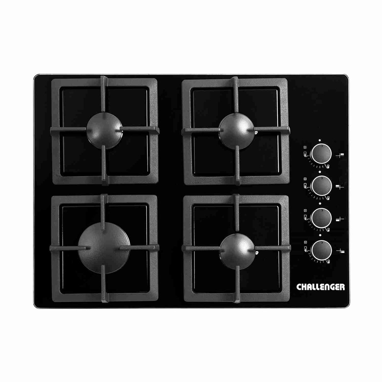 Estufa de Empotrar Challenger Negro 60x45cm de Cuatro Quemadores - Electrodomesticos | Bylmo