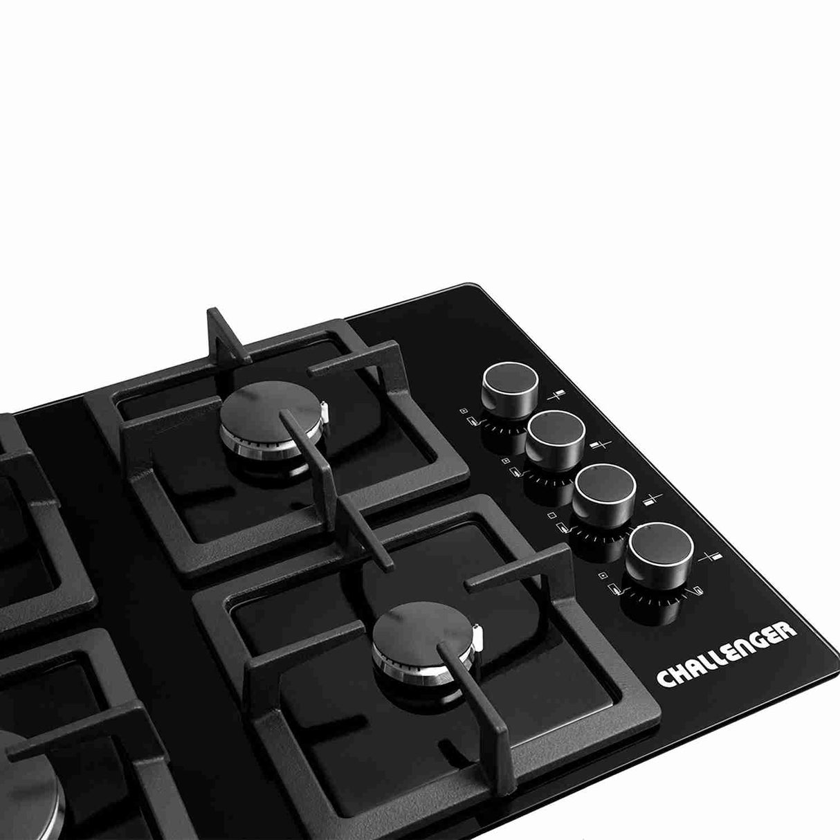 Estufa de Empotrar Challenger Negro 60x45cm de Cuatro Quemadores - Electrodomesticos | Bylmo