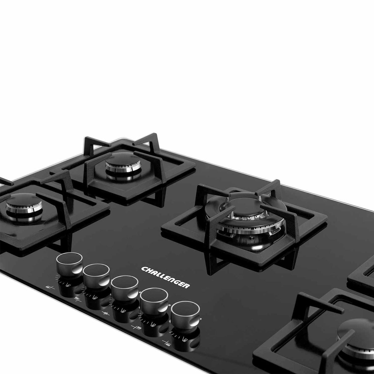 Estufa de Empotrar Challenger Negro 91x52cm de Cinco Quemadores - Electrodomesticos | Bylmo