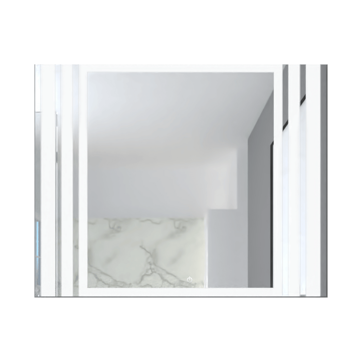 Espejo de Baño Apolo Plateado 100x80cm Rectangular y con Iluminiación Led - Espejos de Baño | Bylmo