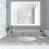 Espejo de Baño Apolo Plateado 100x80cm Rectangular y con Iluminiación Led - Espejos de Baño | Bylmo