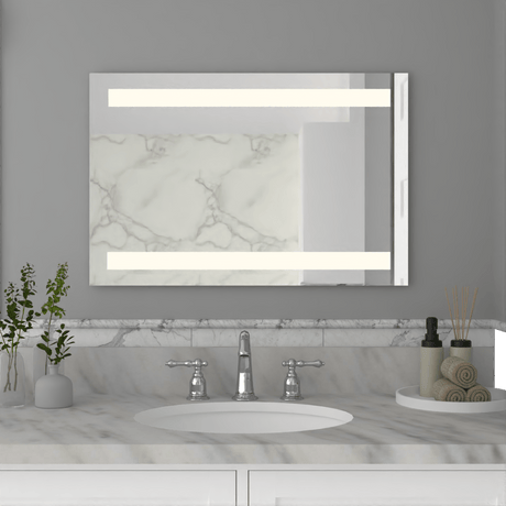 Espejo de Baño Udine Plateado 90x60cm Rectangular con Biselado - Espejos de Baño | Bylmo