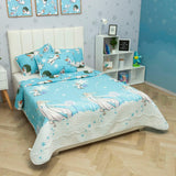 Cubrelecho Español Infantil Azul Claro para Cama Sencillo 100 X 190 Cm Doble Faz de Frozen - Ropa de Cama | Bylmo