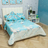 Cubrelecho Español Infantil Azul Claro para Cama Semidoble 120 X 190 Cm Doble Faz de Frozen - Ropa de Cama | Bylmo