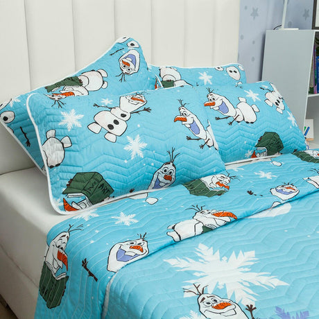 Cubrelecho Español Infantil Azul Claro para Cama Semidoble 120 X 190 Cm Doble Faz de Frozen - Ropa de Cama | Bylmo