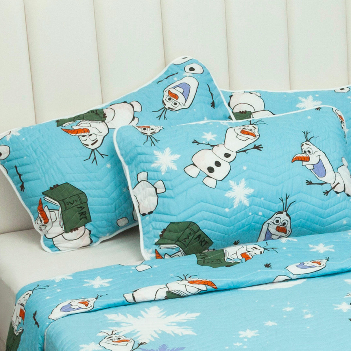 Cubrelecho Español Infantil Azul Claro para Cama Sencillo 100 X 190 Cm Doble Faz de Frozen - Ropa de Cama | Bylmo