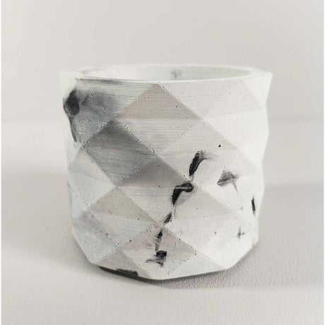 Matera de mesa Lira Mármol Negro 7x6cm de Cemento Circular de 0.2 Litros - Jardineria | Bylmo