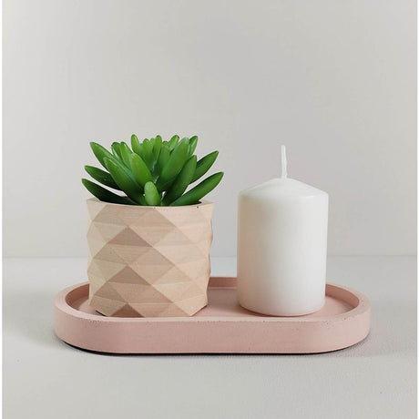 Matera de mesa Lira Nude 7x6cm de Cemento Circular de 0.2 Litros - Jardineria | Bylmo