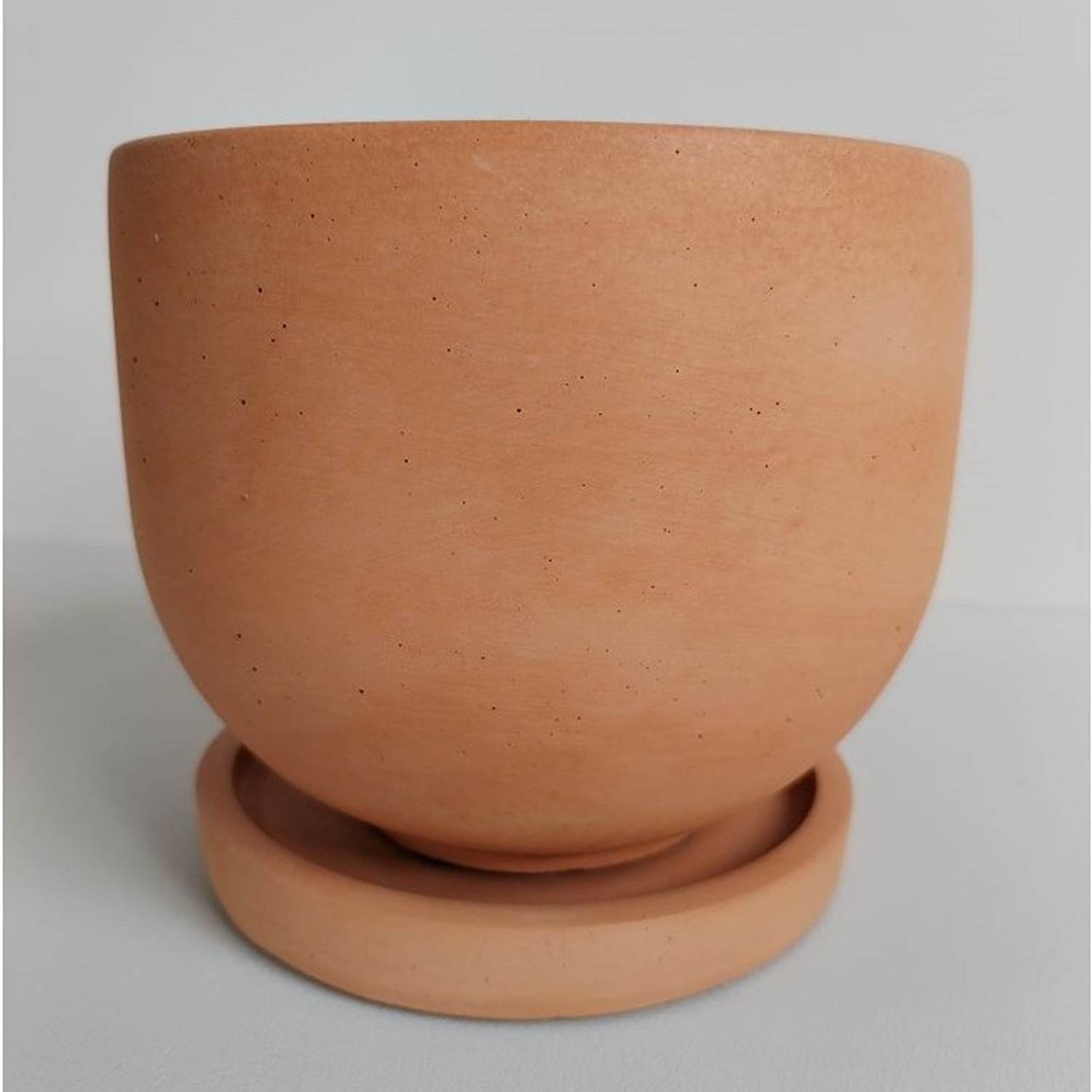 Matera de mesa María Terracota 15x13cm de Cemento Circular de 2.3 Litros - Jardineria | Bylmo