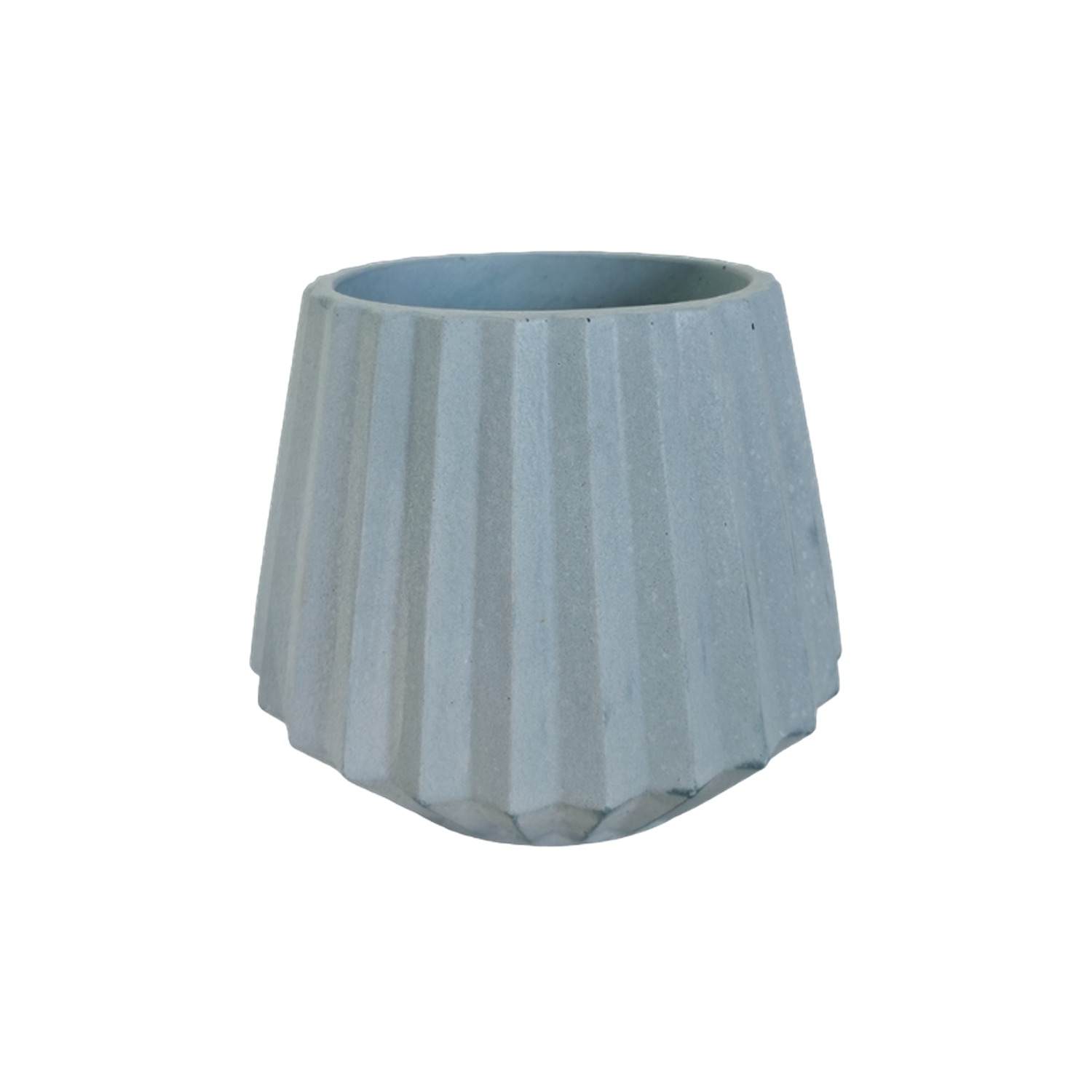 Matera de mesa Salma Azul Petróleo 12x11cm de Cemento Conica de 0.4 Litros - Jardineria | Bylmo