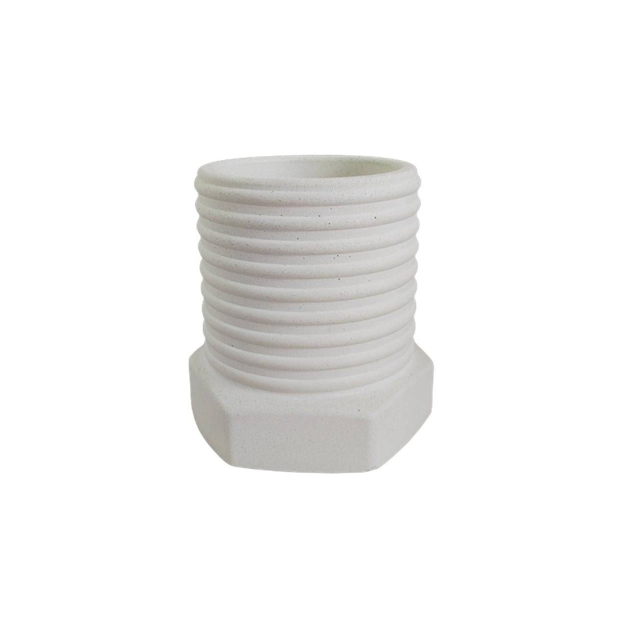 Matera de mesa Tornillo Blanco 10x10cm de Cemento Circular de 0.8 Litros - Jardineria | Bylmo