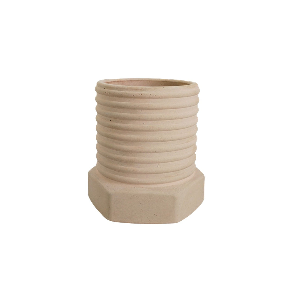 Matera de mesa Tornillo Nude 10x10cm de Cemento Circular de 0.8 Litros - Jardineria | Bylmo