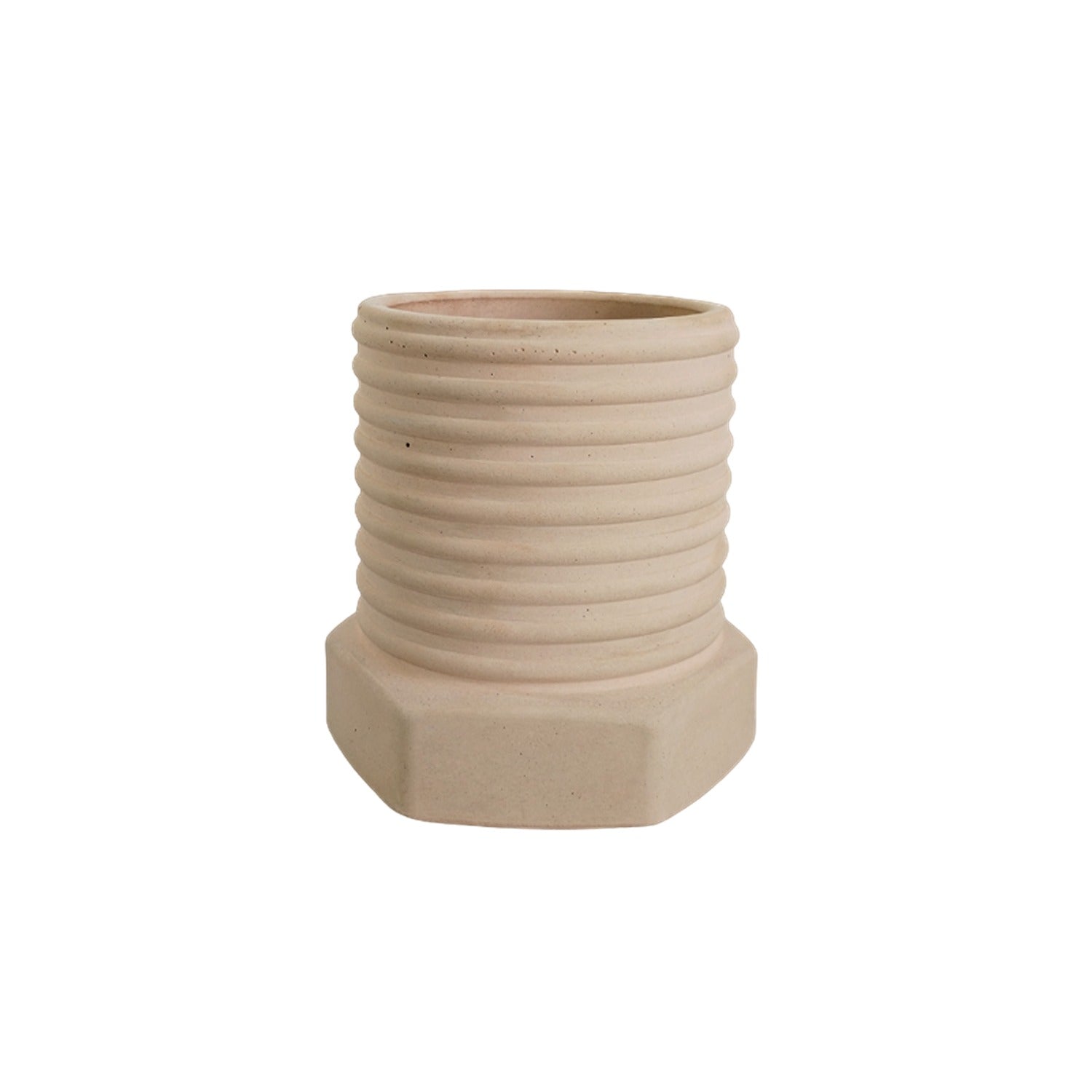 Matera de mesa Tornillo Nude 10x10cm de Cemento Circular de 0.8 Litros - Jardineria | Bylmo