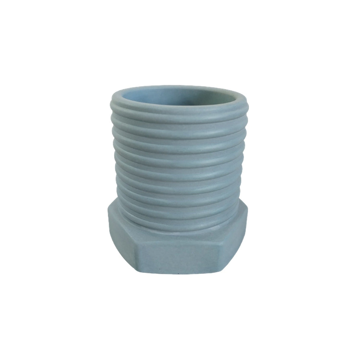 Matera de mesa Tornillo Azul Petróleo 10x10cm de Cemento Circular de 0.8 Litros - Jardineria | Bylmo