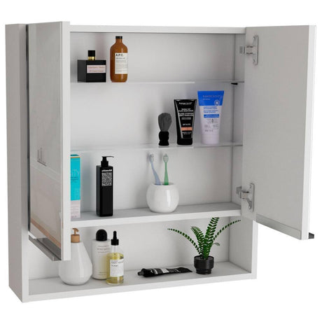 Gabinete Jaspe Blanco 60 cm con Dos Puertas y Espejo - Gabinetes | Bylmo