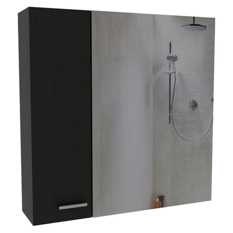 Gabinete de Baño Sines Wengue 60x60cm Cuadrado con Espejo y con Dos Entrepaños - Gabinetes | Bylmo