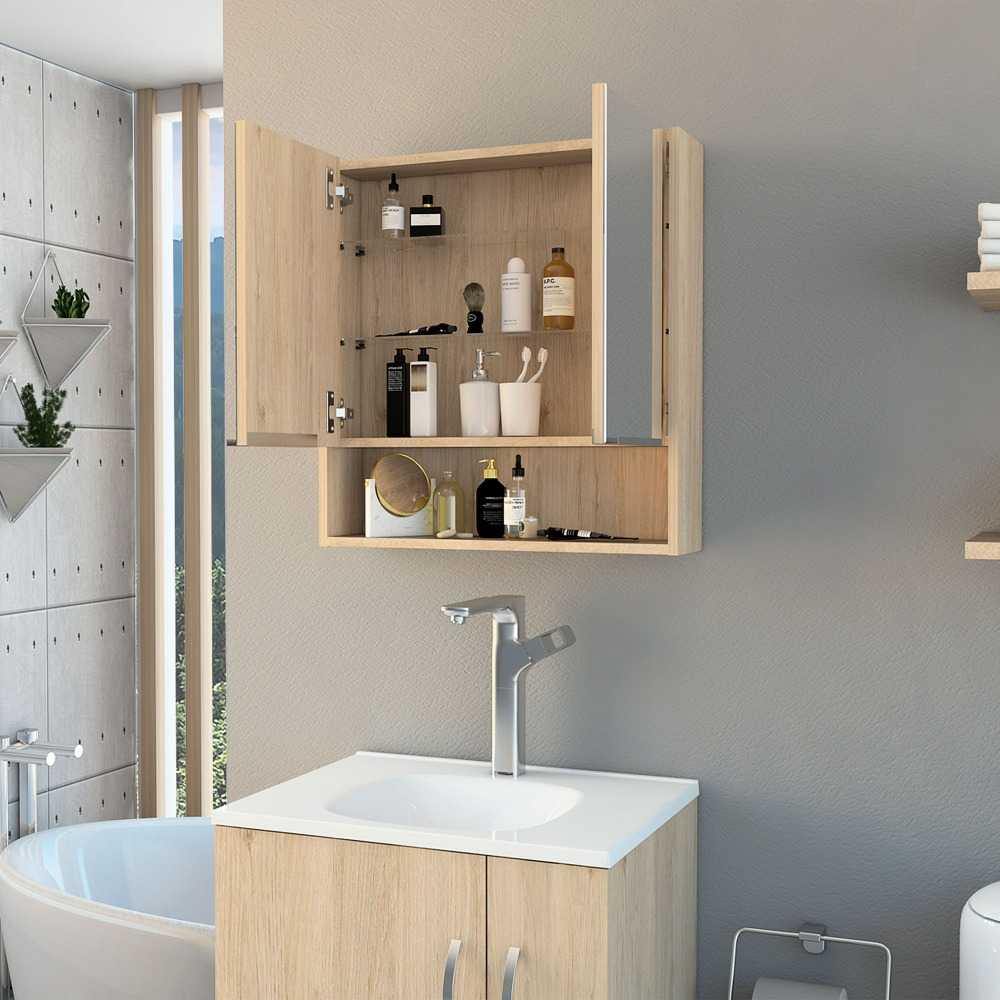 Gabinete Jaspe Rovere 60 cm con Dos Puertas y Espejo - Gabinetes | Bylmo