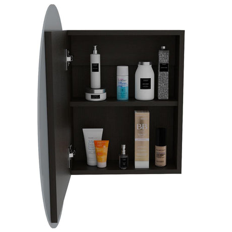 Gabinete Oval Wengue 60 cm con Espejo - Gabinetes | Bylmo