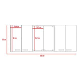 Mueble Superior de Cocina Miel y Blanco 150x60cm con Seis Puertas con Locero - Cocinas | Bylmo