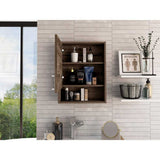 Gabinete de Baño Eco Coñac 46.5x60cm Cuadrado con Espejo y con Dos Entrepaños - Gabinetes | Bylmo