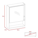 Gabinete Eco Roble 46 cm con Espejo y Entrepaños - Gabinetes | Bylmo