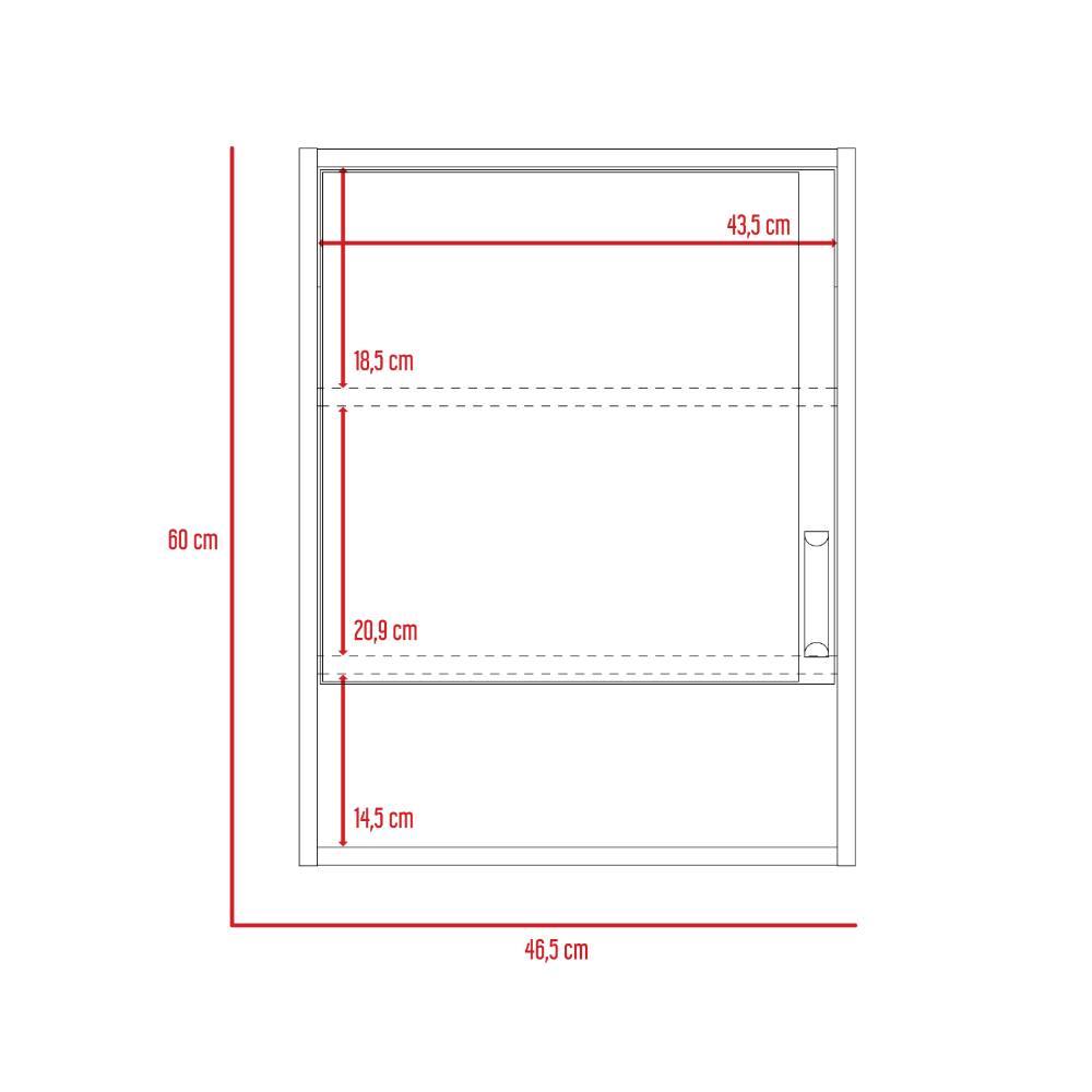 Gabinete Eco Roble 46 cm con Espejo y Entrepaños - Gabinetes | Bylmo