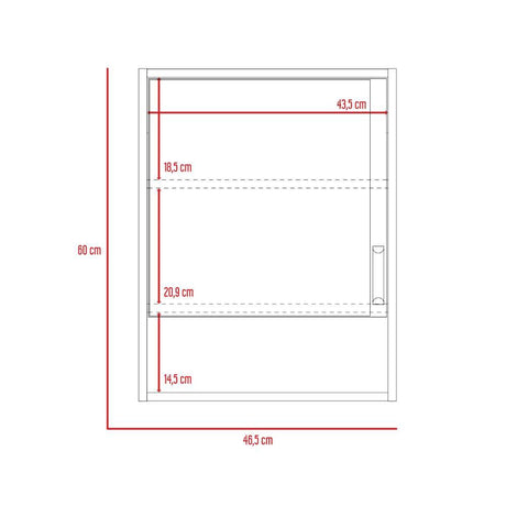 Gabinete Eco Roble 46 cm con Espejo y Entrepaños - Gabinetes | Bylmo