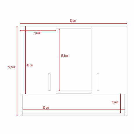 Gabinete Spa Wengue 63 cm con Espejo y Dos Puertas - Gabinetes | Bylmo