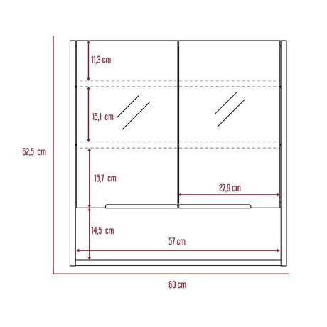 Gabinete Jaspe Miel 60 cm con Dos Puertas y Espejo - Gabinetes | Bylmo