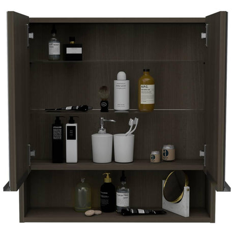 Gabinete Jaspe Olivo 60 cm con Dos Puertas y Espejo - Gabinetes | Bylmo