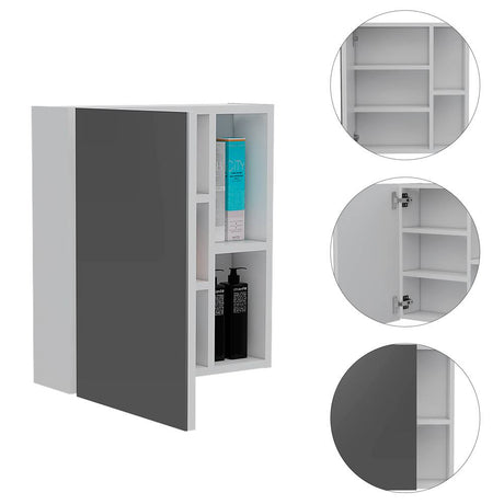 Gabinete de Baño Labelle Blanco 45x49.7cm Cuadrado con Espejo y con Tres Entrepaños - Gabinetes | Bylmo