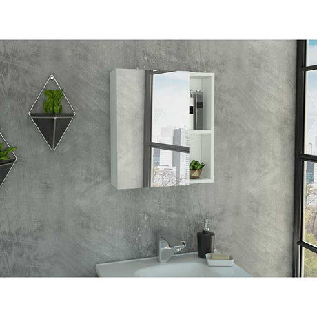 Gabinete de Baño Labelle Plus Blanco 45x49.7cm Cuadrado con Espejo y con Tres Entrepaños - Gabinetes | Bylmo