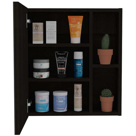 Gabinete de Baño Labelle Plus Wengue 45x49.7cm Cuadrado con Espejo y con Tres Entrepaños - Gabinetes | Bylmo